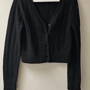 Nordstrom Black Cable Knit Cardigan